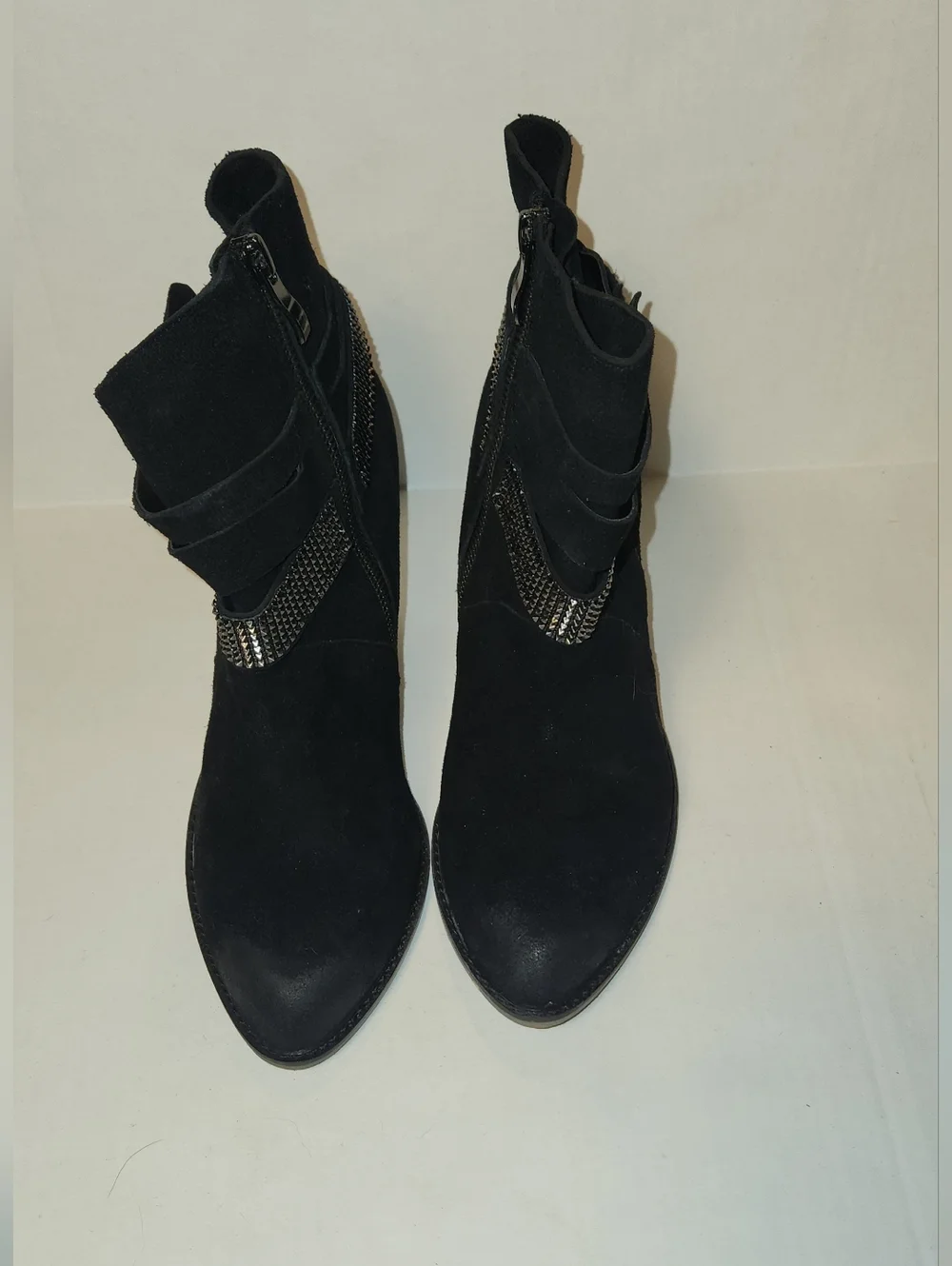 Women's Chinese Laundry Zanga Black Suede Ankle Boots Heeled Booties 8 NWOT NWOB
